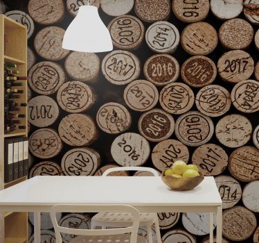 fotomural vinílico de parede de cozinha diferentes rolhas de vinh - TenStickers