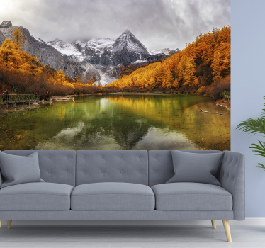 Fotomural lago das montanhas - TenStickers