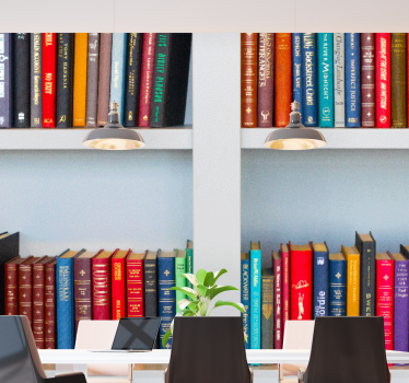 Livros coloridos em estantes de parede para escritório - TenStickers