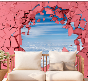 Murais de parede 3d rompendo barreiras - TenStickers