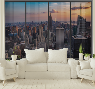 Murais de parede cidades e países Janela de nova york com vistas - TenStickers