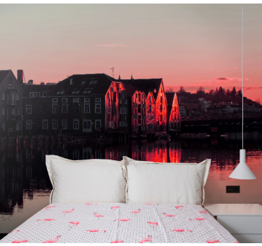 Fotomural para quarto Trondheim à noite - TenStickers