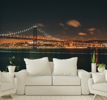 Fotomural decorativo Ponte 25 de Abril à noite - TenStickers