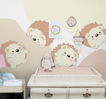 Murais de quarto com padrão de porco-espinho - TenStickers