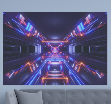 Mural de parede abstrato caminho neon futurista - TenStickers
