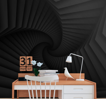Mural de parede abstrato em forma de espiral intrincada - TenStickers