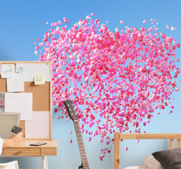 Mural de parede amor coração de pétalas flutuantes - TenStickers