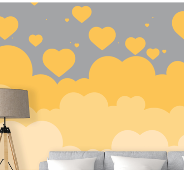 Mural de parede amor padrões de coração flutuante - TenStickers
