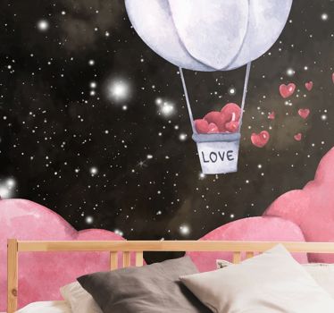 Mural de parede amor viagem do balão coração - TenStickers