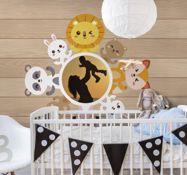 Mural de parede animais amigos animais brincalhões - TenStickers