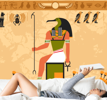 Mural de parede animais deus egípcio thoth - TenStickers