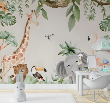 Mural de parede animais savana infantil - TenStickers