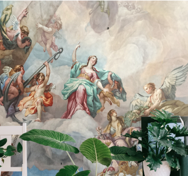 Mural de parede arte clássica figuras celestiais acima - TenStickers