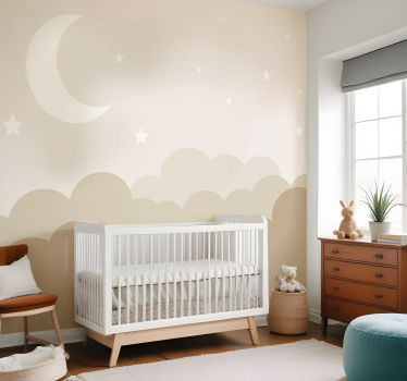Mural de parede bebés nuvens com estrelas - TenStickers