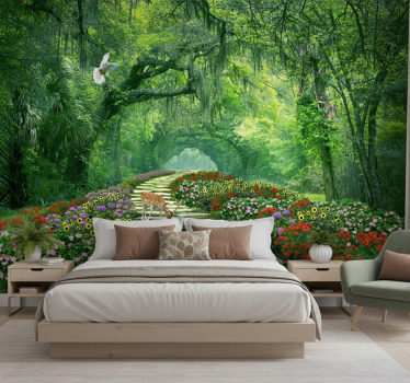 Mural de parede bosques caminho surreal na floresta - TenStickers