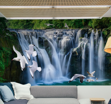 Mural de parede cascatas voo majestoso em cachoeira - TenStickers
