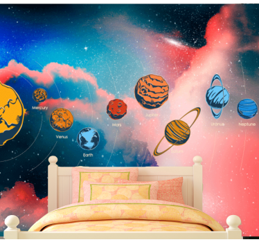 Mural de parede espaço exploração do sistema solar - TenStickers