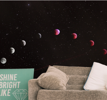 Mural de parede espaço fases da lua - TenStickers