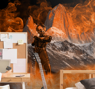 Mural de parede fantasía paisagem flamejante dramática - TenStickers