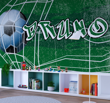 Mural de parede juvenil gol e graffiti com nome - TenStickers