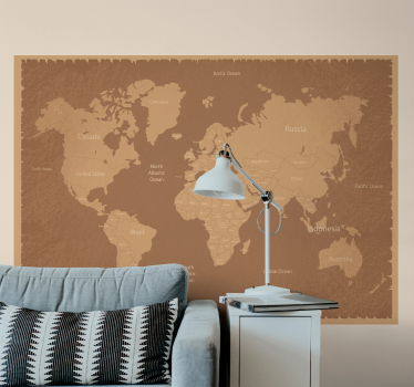 Mural de parede mapa mundial cartografia global - TenStickers