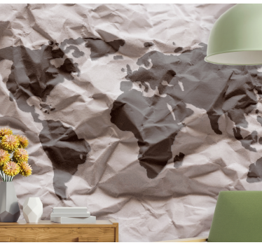 Mural de parede mapa mundial contorno geográfico do mundo - TenStickers