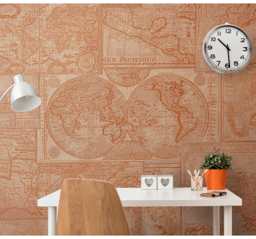 Mural de parede mapa mundial mapas mundiais vintage - TenStickers