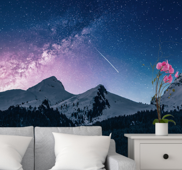Mural de parede montanha noite estrelada majestosa - TenStickers