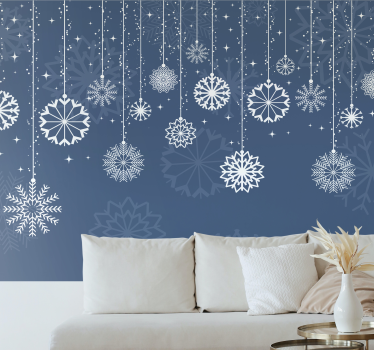 Mural de parede Natal flocos de neve caindo - TenStickers