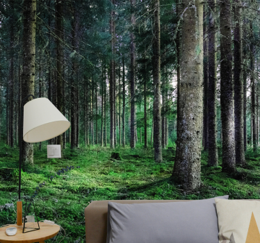 Mural de parede natureza caminho da floresta luxuriante - TenStickers