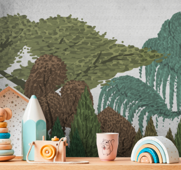 Mural de parede natureza paisagem de folhagens vibrantes - TenStickers