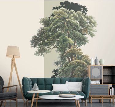 Mural de parede natureza paisagem folhosa colorida - TenStickers