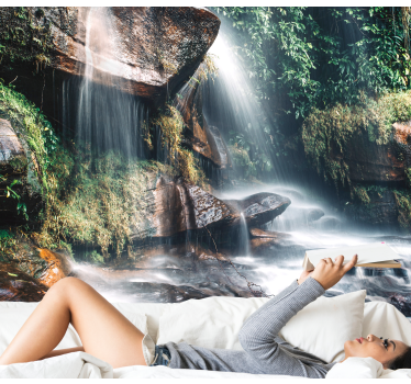 Mural de parede natureza paisagem serena de cachoeira - TenStickers