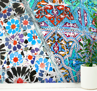 Mural de parede padrões e texturas mosaicos intrincados - TenStickers
