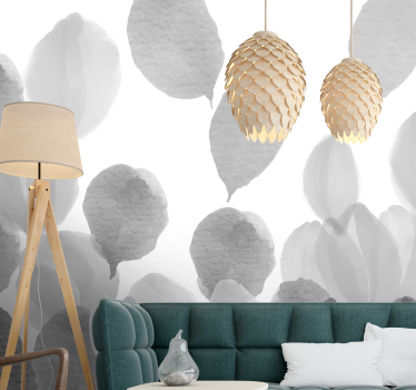 Mural de parede papoilas com design de folhas elegantes - TenStickers