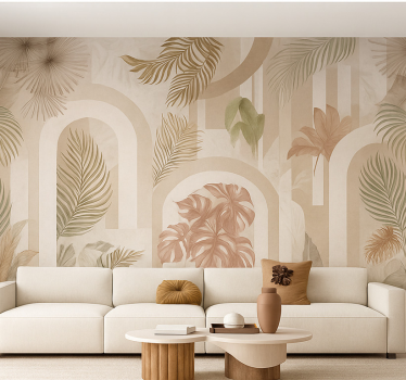 Mural de parede para a sala design de arcos de selva - TenStickers