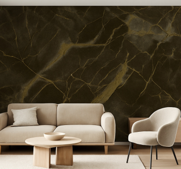 Mural de parede para a sala veios de mármore dourado - TenStickers