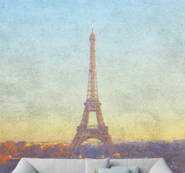 Mural de parede paris torre eiffel ao crepúsculo - TenStickers