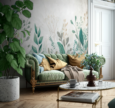 Mural de parede para a sala pintura de plantas - TenStickers