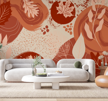 mural de parede terracota plantas e flores - TenStickers