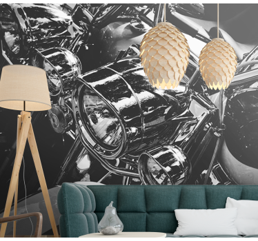 Mural de parede veículos motocicletas cromadas clássicas - TenStickers