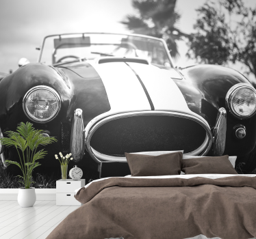 Fotomural de parede vintage do carro de corrida - TenStickers