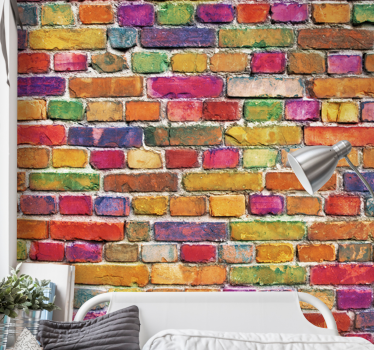 Tijolos de obras de arte coloridas pintando murais - TenStickers
