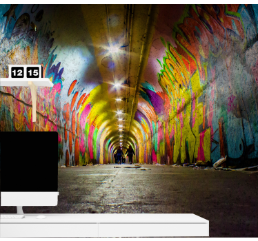 Túnel de grafite pintando murais - TenStickers