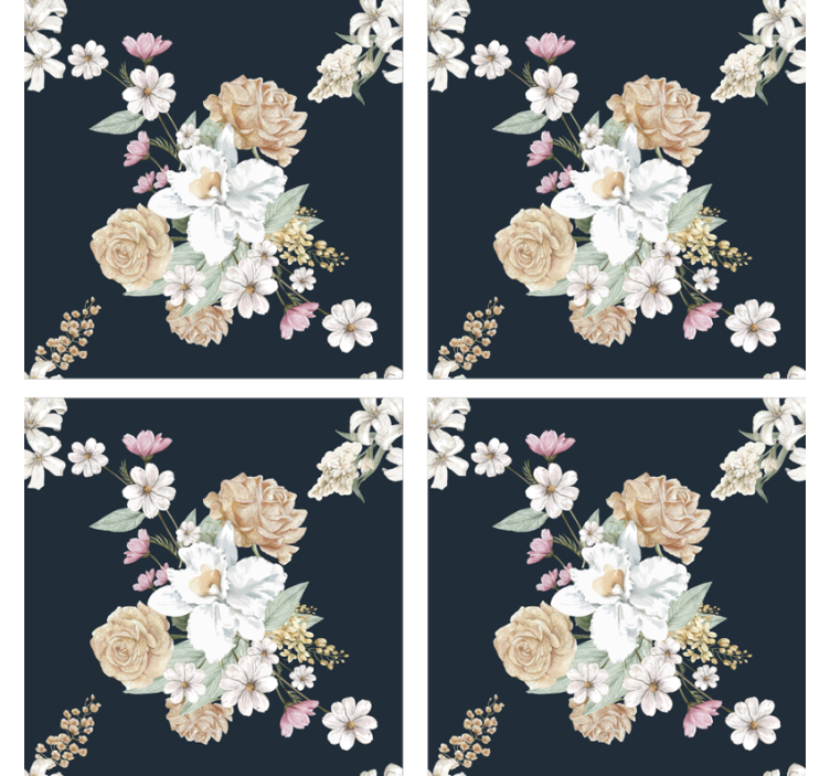 Base para copos vintage ramalhete floral - TenStickers