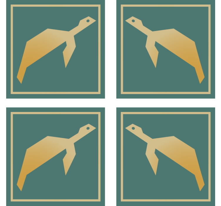 Conjunto de base para copos tartaruga geométrica - TenStickers