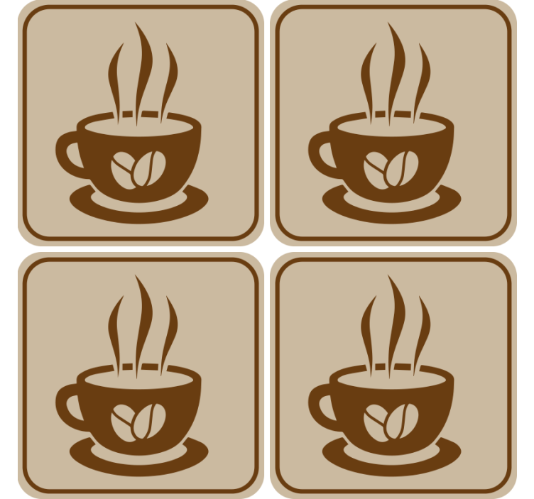 Bases para copos modernas emblema da xícara de café - TenStickers