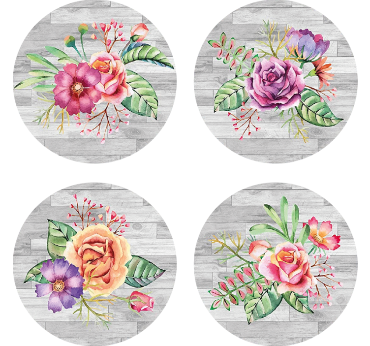 Bases para copos vintage Tipos de flores - TenStickers