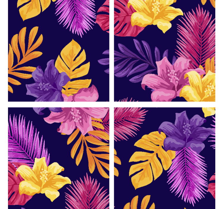 Bases para copos modernas Padrão tropical e colorido - TenStickers