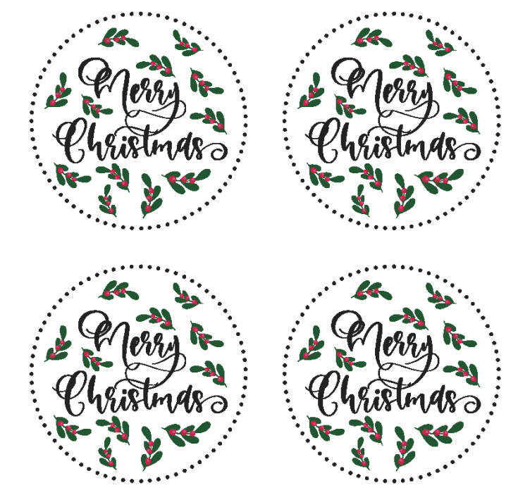 Bases para copos de natal Feliz natal - TenStickers